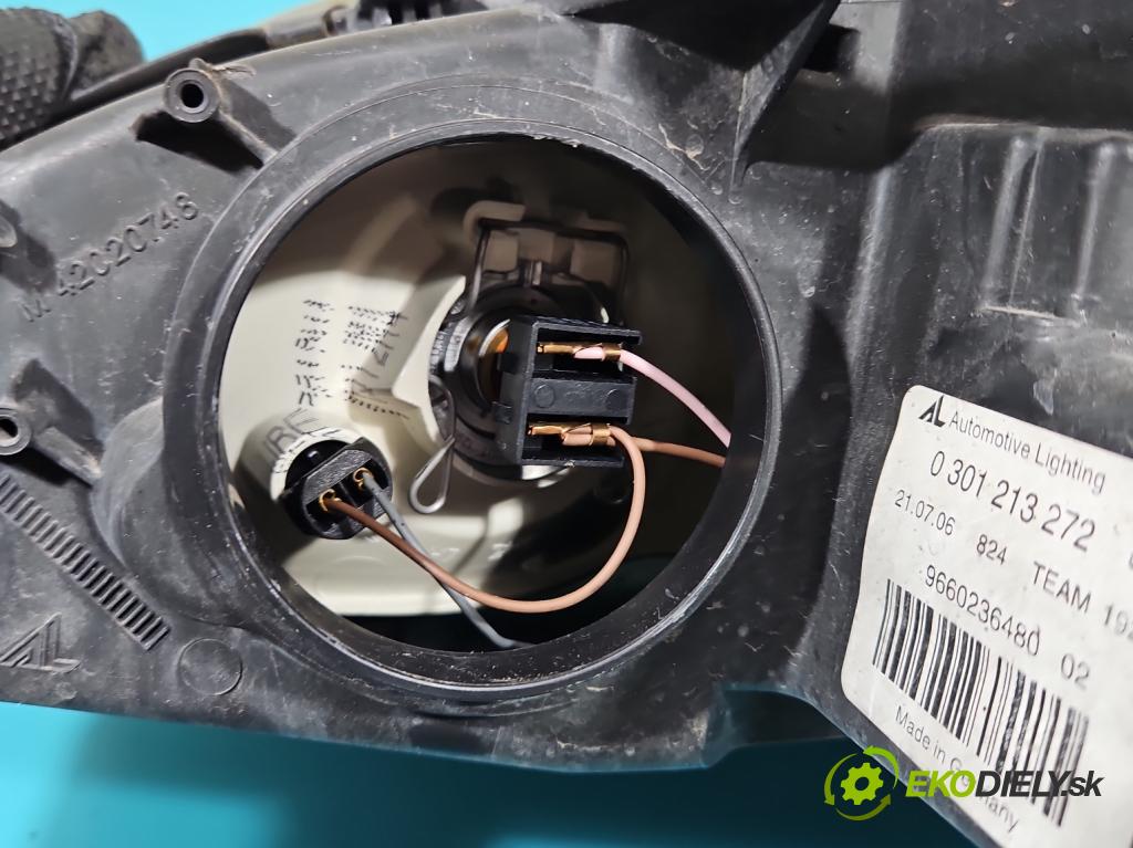 Peugeot 407 1.6 HDI 109 HP manual 80 kW 1560 cm3 5- Reflektor: pravý 9660236480 (Pravé)