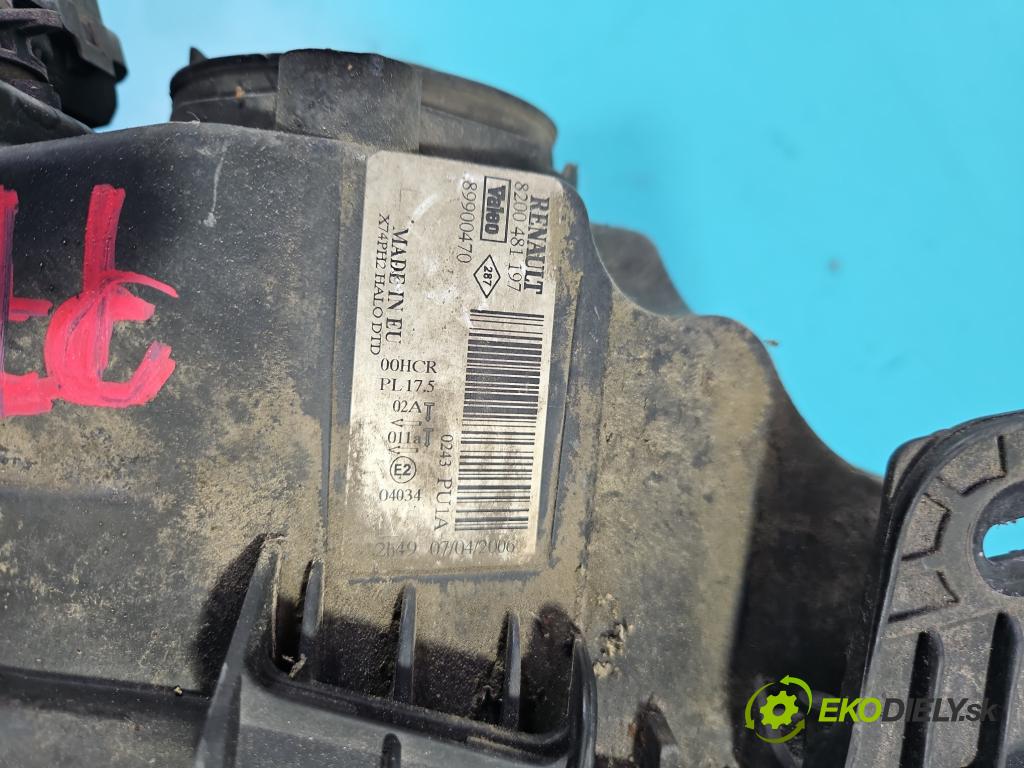 Renault Laguna II 2001-2007 1.9 dci 110 HP manual 81 kW 1870 cm3 5- Reflektor: pravý 8200481197 (Pravé)