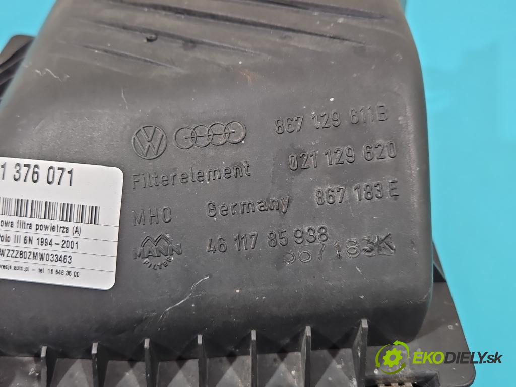 Vw Polo III 6N 1994-2001 1.3 8V MNOHO: 54 HP manual 40 kW 1272 cm3 5- obal filtra vzduchu 867129611B (Obaly filtrov vzduchu)
