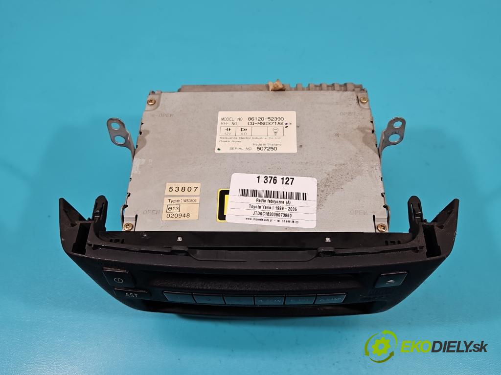 Toyota Yaris I 1999-2005 1.4 D4D 75 HP manual 55 kW 1364 cm3 5- Radio originál 86120-52390