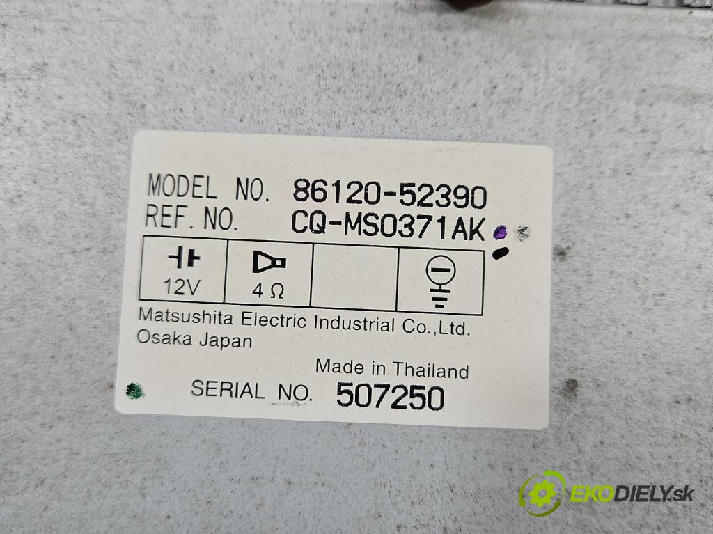Toyota Yaris I 1999-2005 1.4 D4D 75 HP manual 55 kW 1364 cm3 5- Radio originál 86120-52390