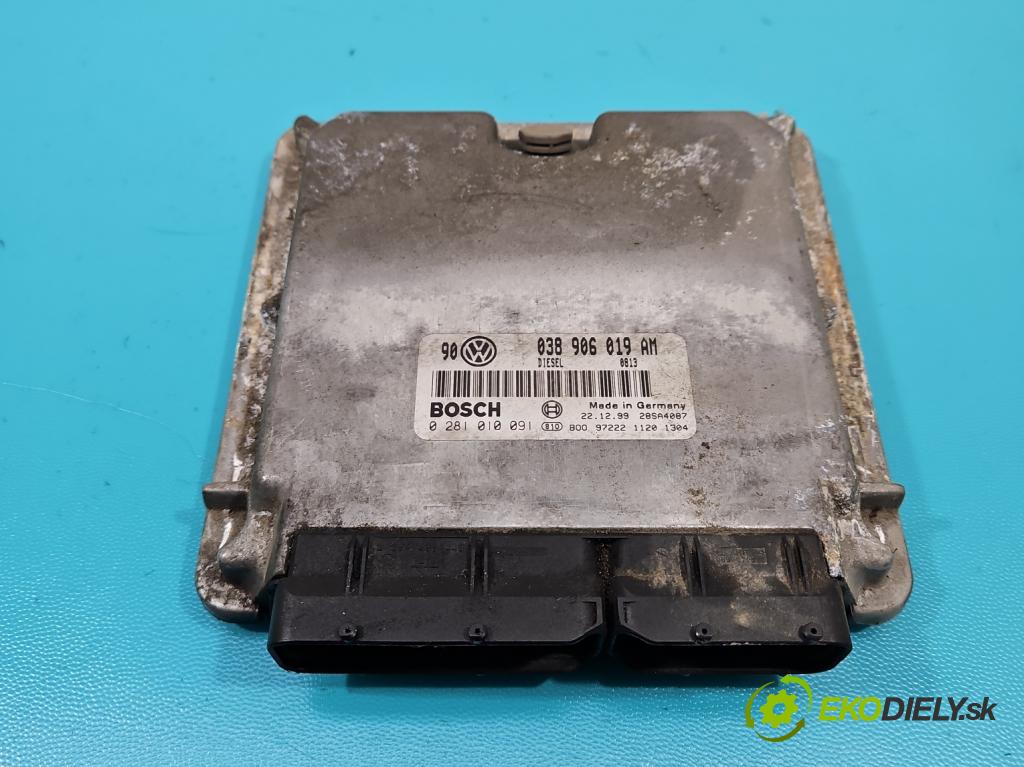 Vw Golf IV 1997-2003 1.9 TDI 116 hp manual 85 kW 1900 cm3 5- řídící jednotka motoru 038906019AM