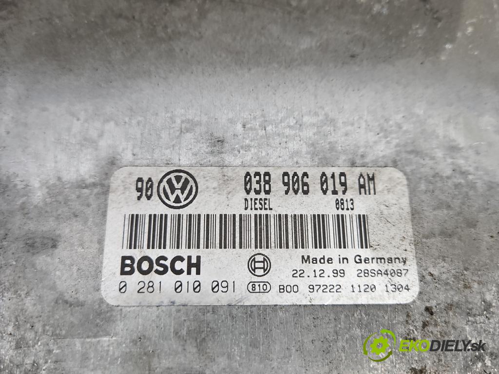 Vw Golf IV 1997-2003 1.9 TDI 116 hp manual 85 kW 1900 cm3 5- řídící jednotka motoru 038906019AM