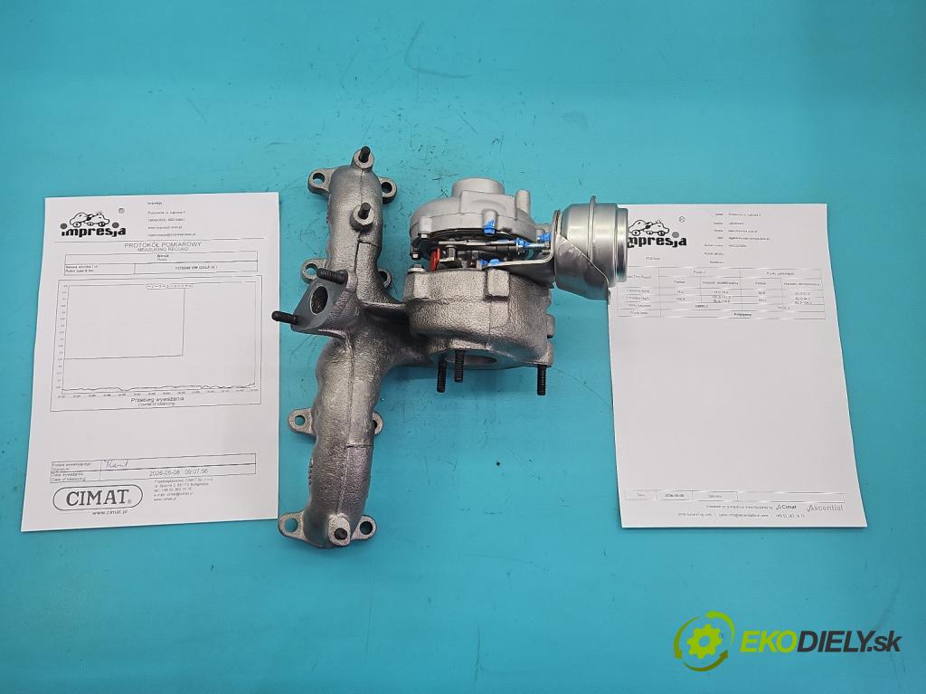 Vw Golf IV 1997-2003 1.9 TDI 116 hp manual 85 kW 1900 cm3 5- Turbodmychadlo repasováno 454232-4