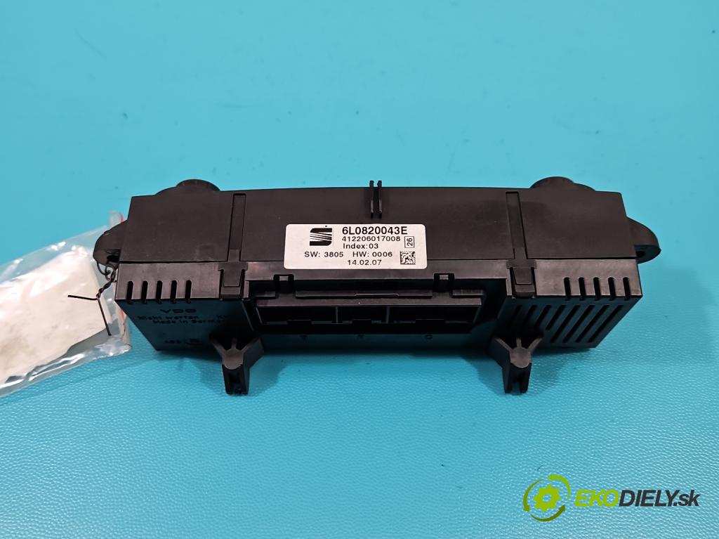 Seat Ibiza III 6L 2002-2008 1.4 TDI 80 HP manual 59 kW 1422 cm3 5- panel kúrenia 6L0820043E