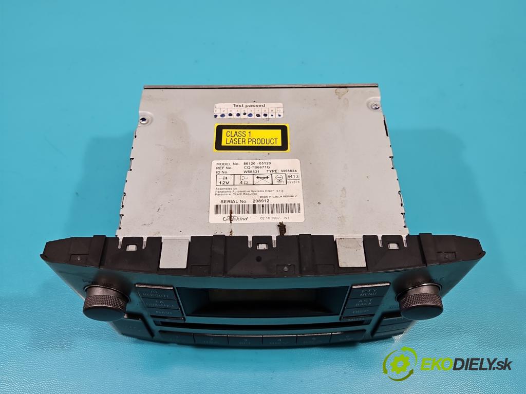 Toyota Avensis II T25 2003-2008 2.0 D4D 126 HP manual 93 kW 1998 cm3 5- Radio originál 86120-05120