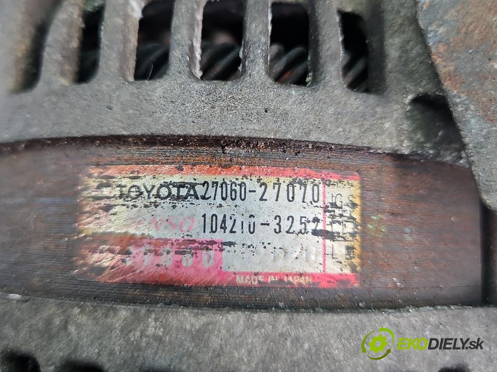 Toyota Corolla E12 2001-2009 2.0 D4D 90 hp manual 66 kW 1995 cm3 3- Alternator 27060-27070 (Alternátory)