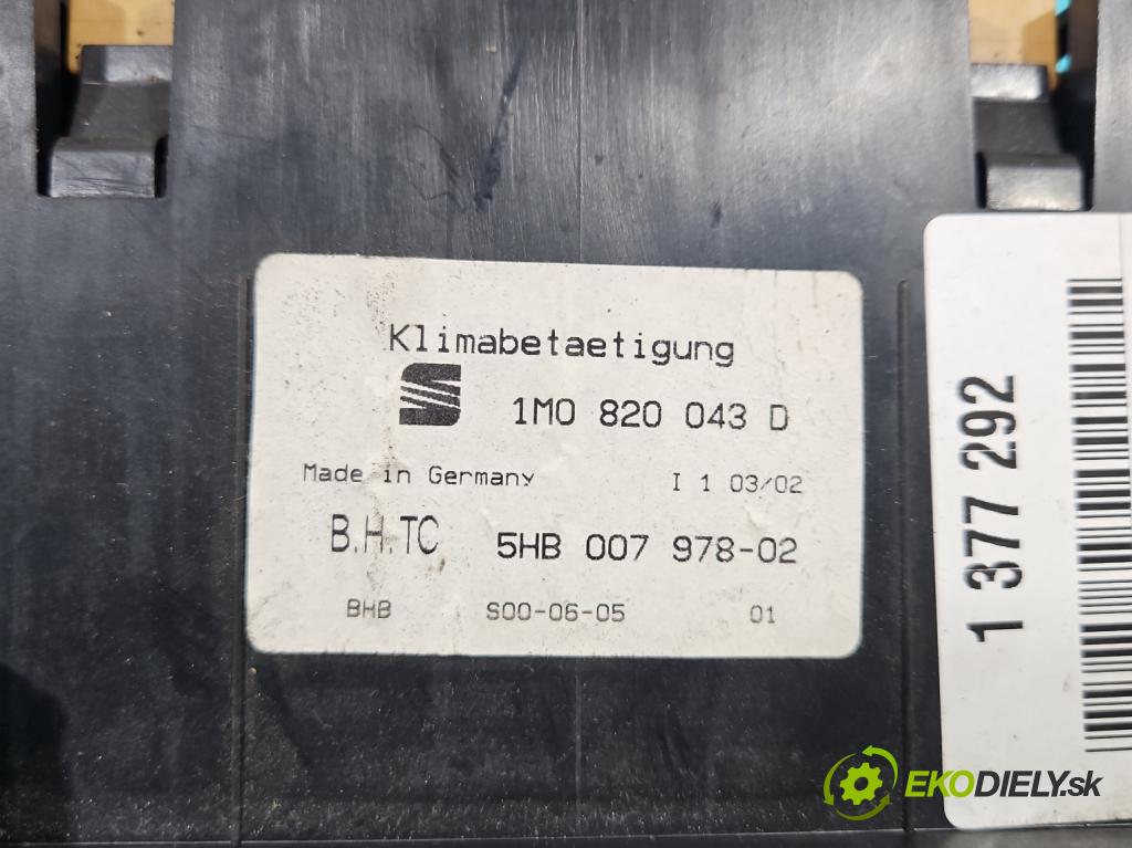 Seat Leon I 1999-2005 1.9 tdi 150 HP manual 110 kW 1896 cm3 5- panel kúrenia 1M0820043D