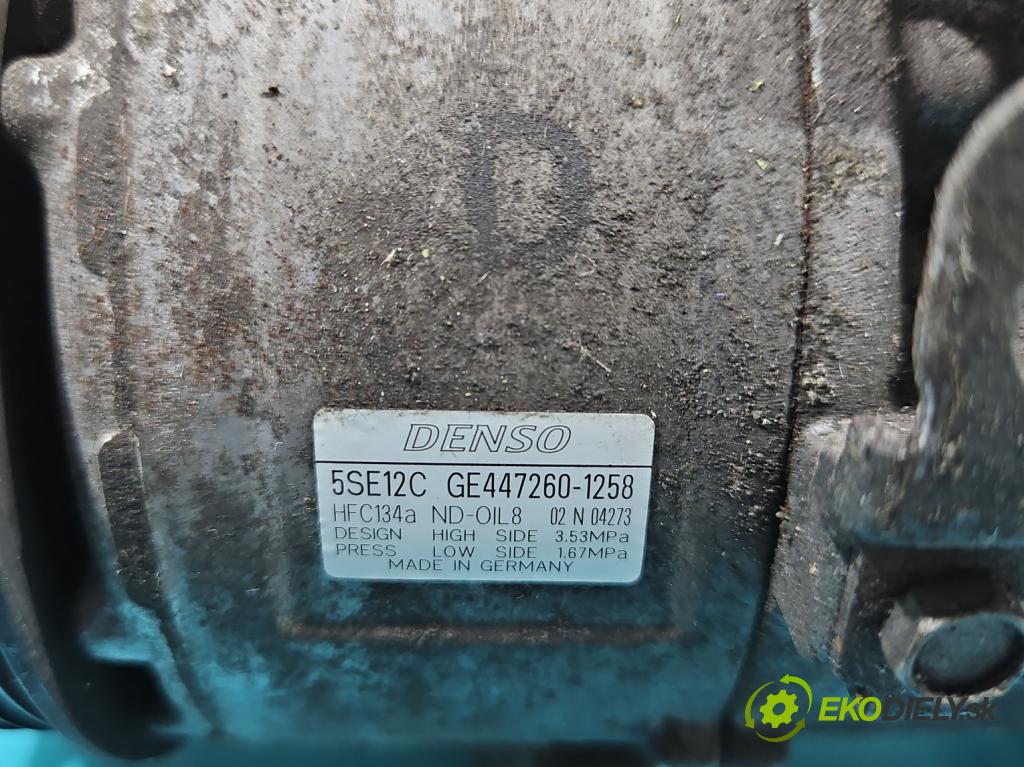 Toyota Avensis III T27 2009-2018 2.0 d4d 126 hp manual 93 kW 1998 cm3 5- Kompresor: klíma 447260-1258 (Kompresory)