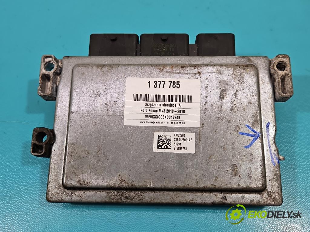 Ford Focus Mk3 2010-2018 1.6 16V 125 hp manual 92 kW 1596 cm3 5- řídící jednotka motoru S180128001A2