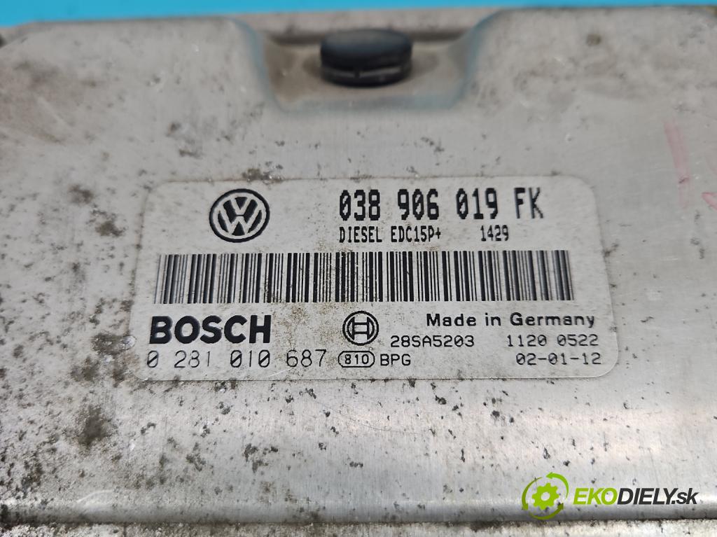 Seat Leon I 1999-2005 1.9 tdi 150 hp manual 110 kW 1896 cm3 5- řídící jednotka motoru 038906019FK
