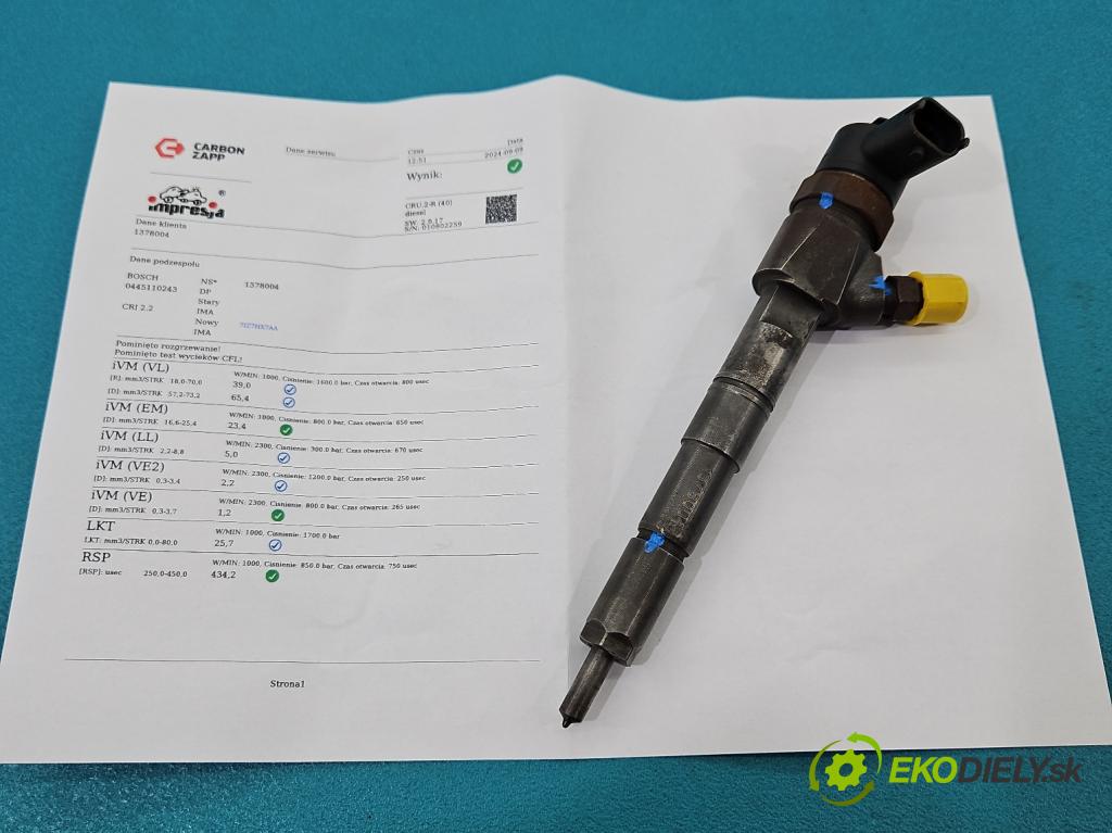 Opel Zafira B 2005-2014 1.9 cdti 150 HP manual 110 kW 1910 cm3 5- vstrek 0445110243 (Vstrekovače)