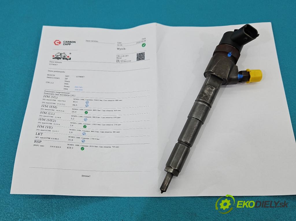 Opel Zafira B 2005-2014 1.9 cdti 150 HP manual 110 kW 1910 cm3 5- vstrek 0445110243 (Vstrekovače)