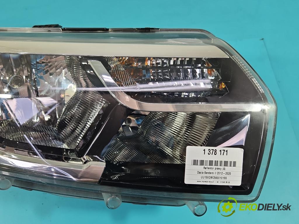 Dacia Sandero II 2012-2020 1.0 12V SCe: 73 HP manual 54 kW 999 cm3 5- Reflektor: pravý 260103529R (Pravé)
