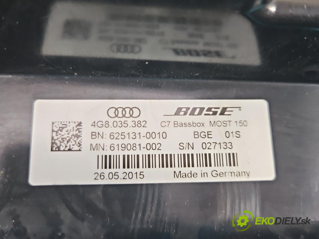 Audi A7 4G 2010-2018 3.0 tdi 272 HP automatic 200 kW 2967 cm3 5- Subwoofer: 4G8035382 (Audio zariadenia)
