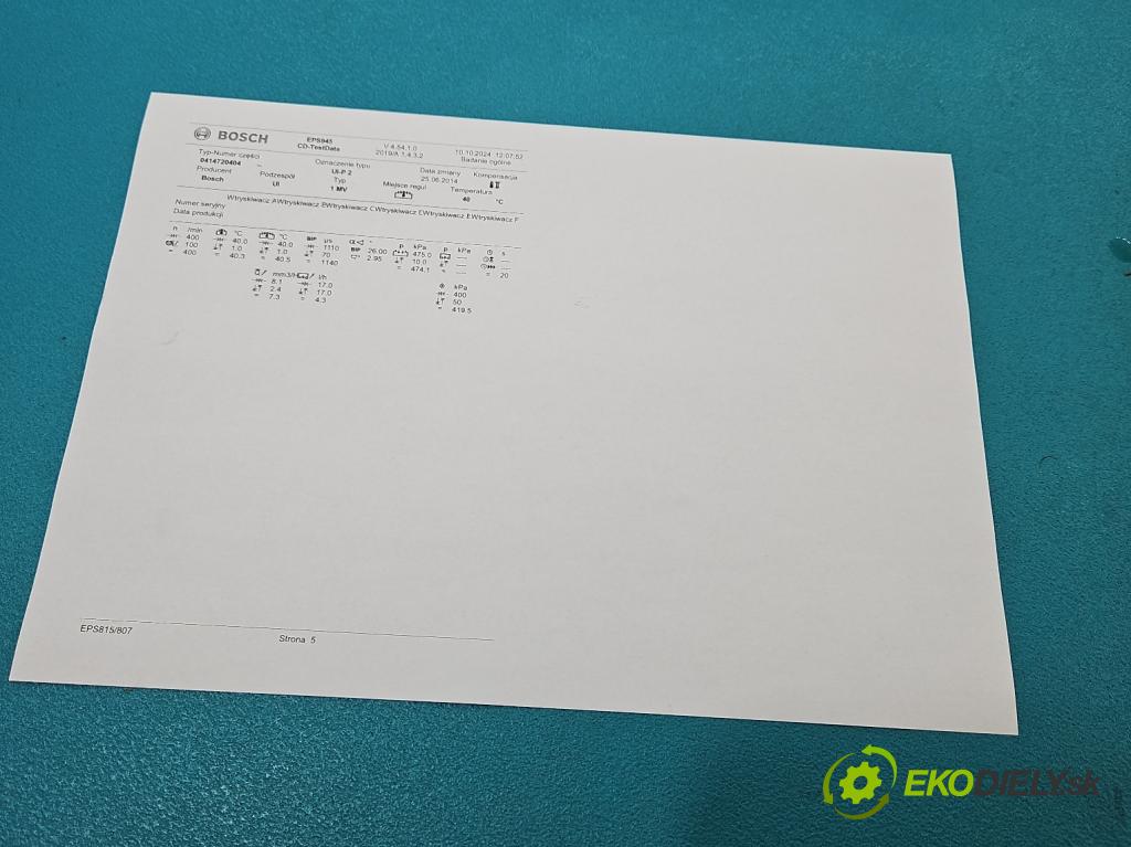 Audi A6 C6 2004-2011 2.0 tdi 136 HP manual 100 kW 1968 cm3 5- vstrekovacie čerpadlo 0414720404 (Vstrekovače)