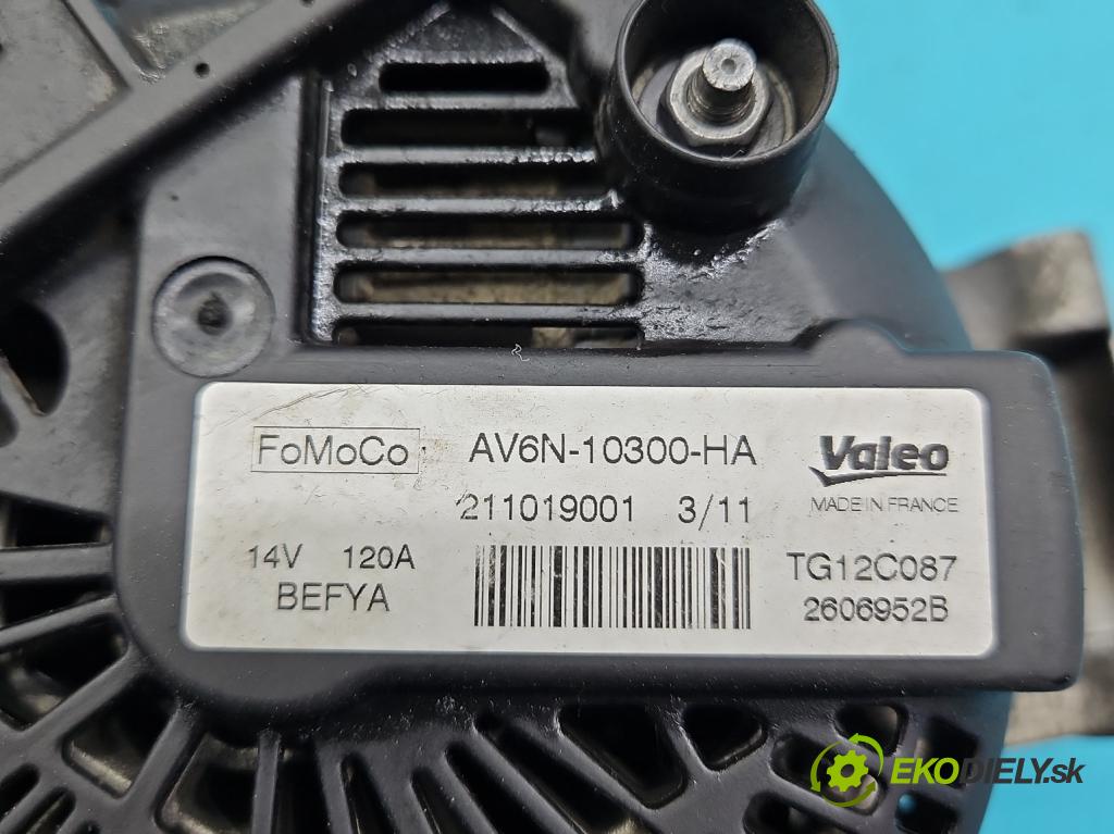 Ford Focus Mk3 2010-2018 1.6 16V 125 HP manual 92 kW 1596 cm3 5- Alternator AV6N-10300-HA (Alternátory)