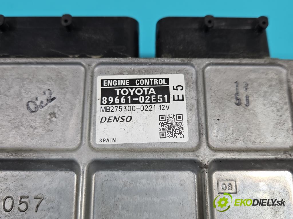 Toyota Auris I 2006-2013 1.6 vvti 124 hp manual 91 kW 1598 cm3 5- řídící jednotka motoru 89661-02E51