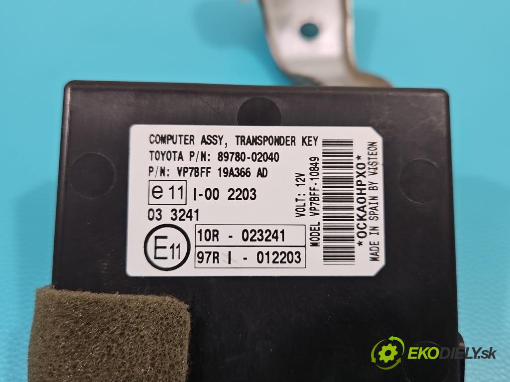 Toyota Auris I 2006-2013 1.6 vvti 124 hp manual 91 kW 1598 cm3 5- řídící jednotka motoru 89661-02E51
