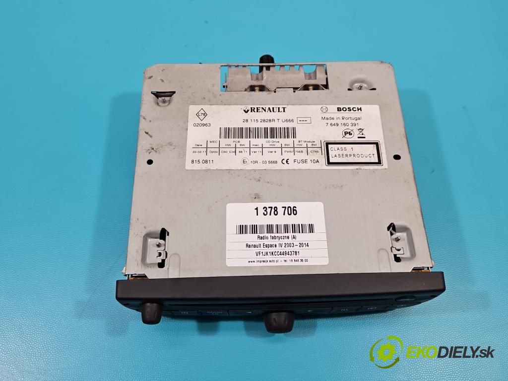 Renault Espace IV 2003-2014 2.0 dci 173KM automatic 127 kW 1995 cm3 5- Radio originál 281152828R