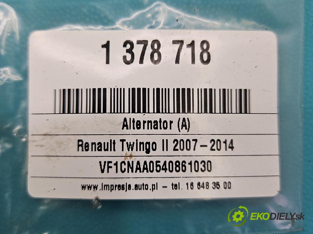 Renault Twingo II 2007-2014 1,2.0 16V 75 hp manual 55 kW 1149 cm3 3- Alternator 8200519296 (Alternátory)