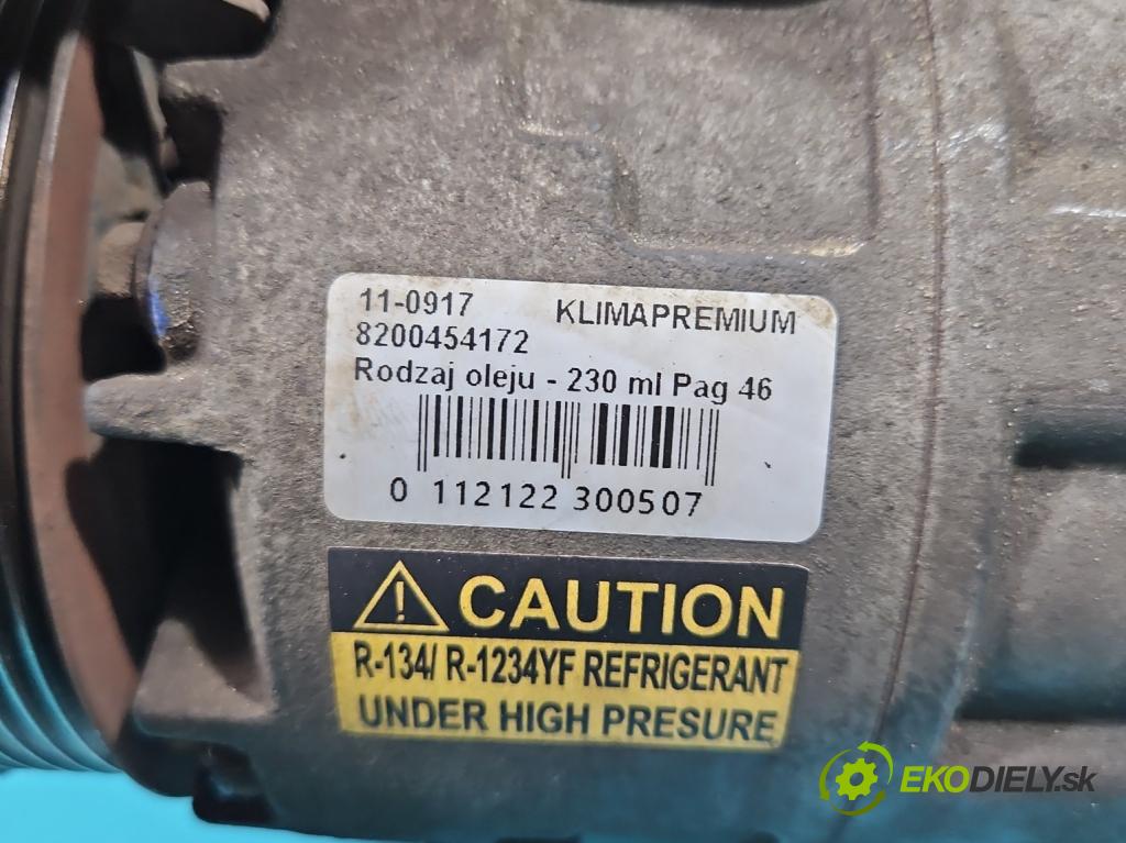 Renault Espace IV 2003-2014 2.0 dci 173KM automatic 127 kW 1995 cm3 5- Kompresor: klíma 8200454172 (Kompresory)