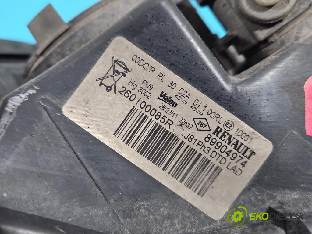 Renault Espace IV 2003-2014 2.0 dci 173KM automatic 127 kW 1995 cm3 5- Reflektor: pravý 260100085R (Pravé)