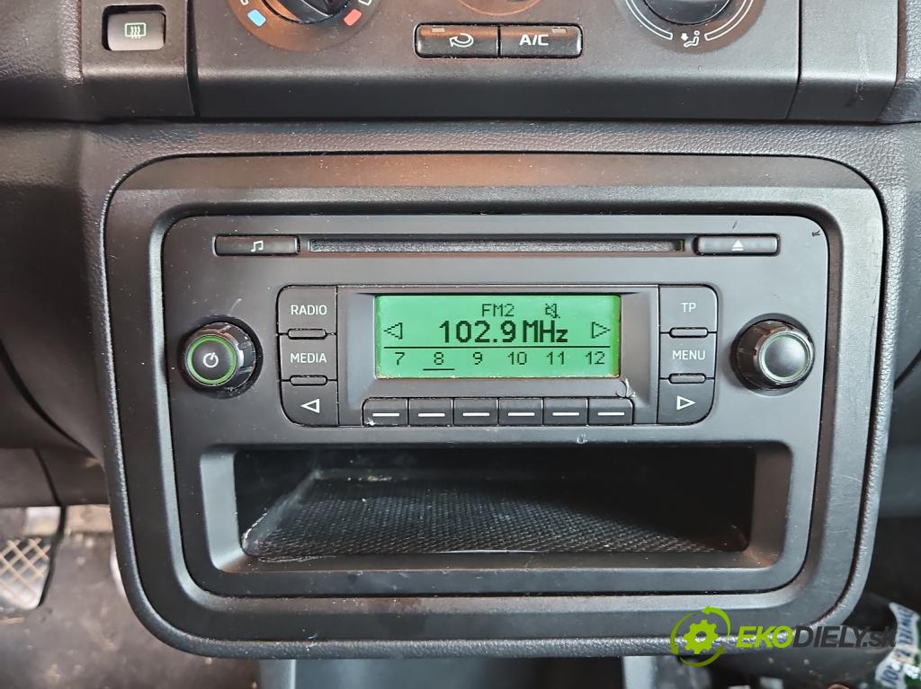 Skoda Fabia II 2007-2014 1.2 12V 69KM manual 51 kW 1198 cm3 5- Radio originál 5J0035152D