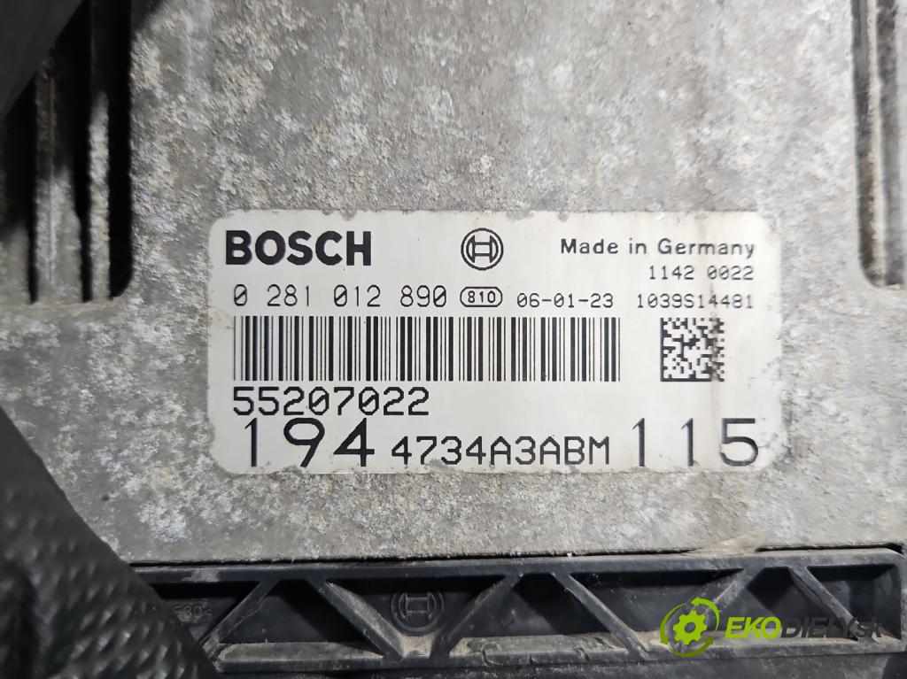 Fiat Croma II 2005-2010 1.9 jtd 120 hp manual 88 kW 1910 cm3 5- řídící jednotka motoru 0281012890