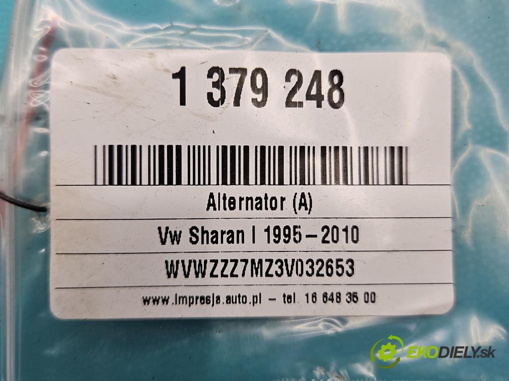 Vw Sharan I 1995-2010 1.8 T 150 hp manual 110 kW 1781 cm3 5- Alternator  (Alternátory)