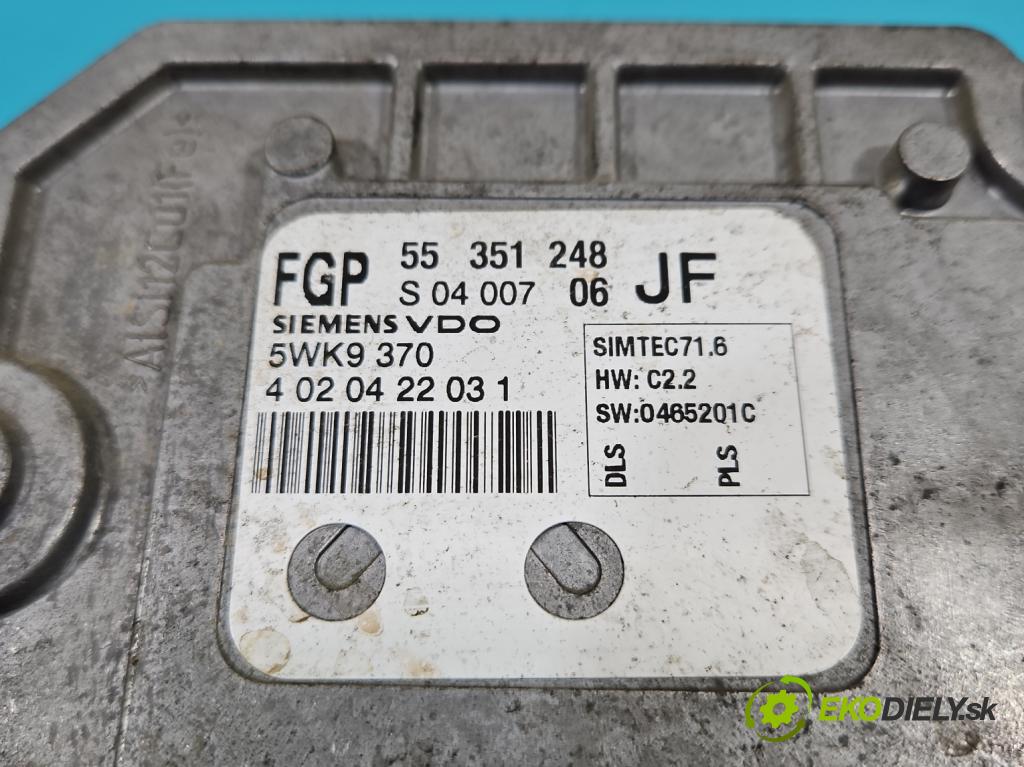 Opel Astra III 2004-2014 1.8 16V 125 hp manual 92 kW 1796 cm3 5- řídící jednotka motoru 55351248
