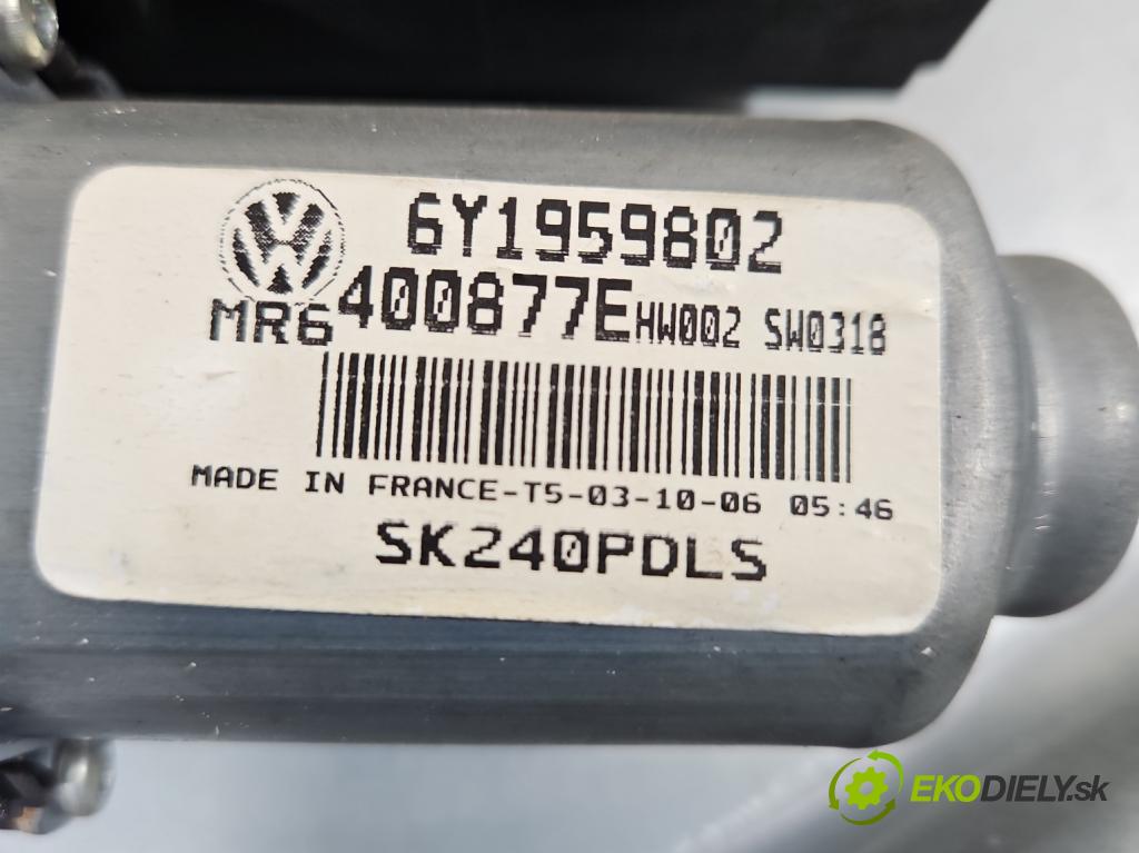 Skoda Fabia I 1999-2007 1.2 12V 64 hp manual 47 kW 1198 cm3 5- mechanismus stahování přední pravý 6Y1837752MD