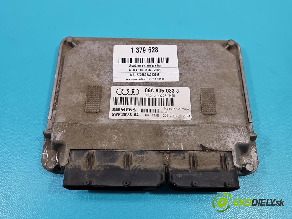 Audi A3 8L 1996-2003 1.6 SR 102 hp manual 75 kW 1595 cm3 5- řídící jednotka motoru 06A906033J