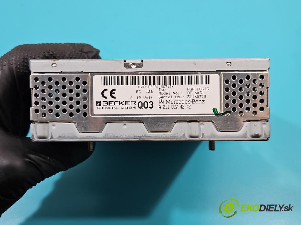 Mercedes E W211 2002-2009 3.2 cdi 204 HP automatic 150 kW 3222 cm3 5- Zesilovač: A2118274242 (Zosilňovače)