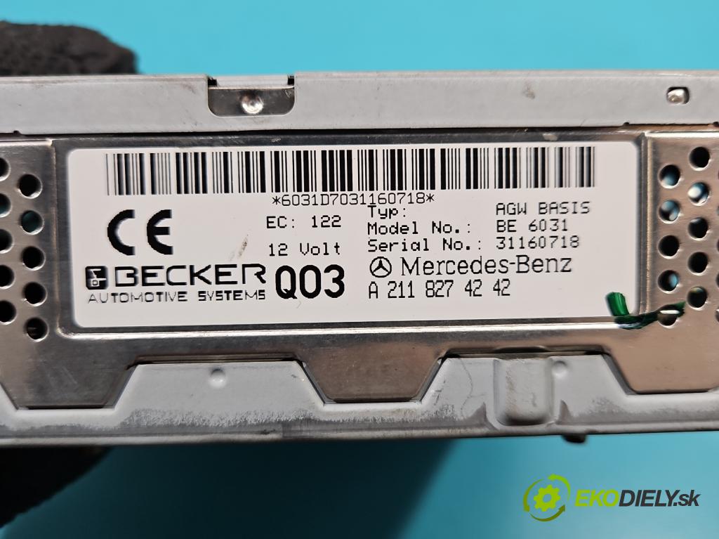 Mercedes E W211 2002-2009 3.2 cdi 204 HP automatic 150 kW 3222 cm3 5- Zesilovač: A2118274242 (Zosilňovače)