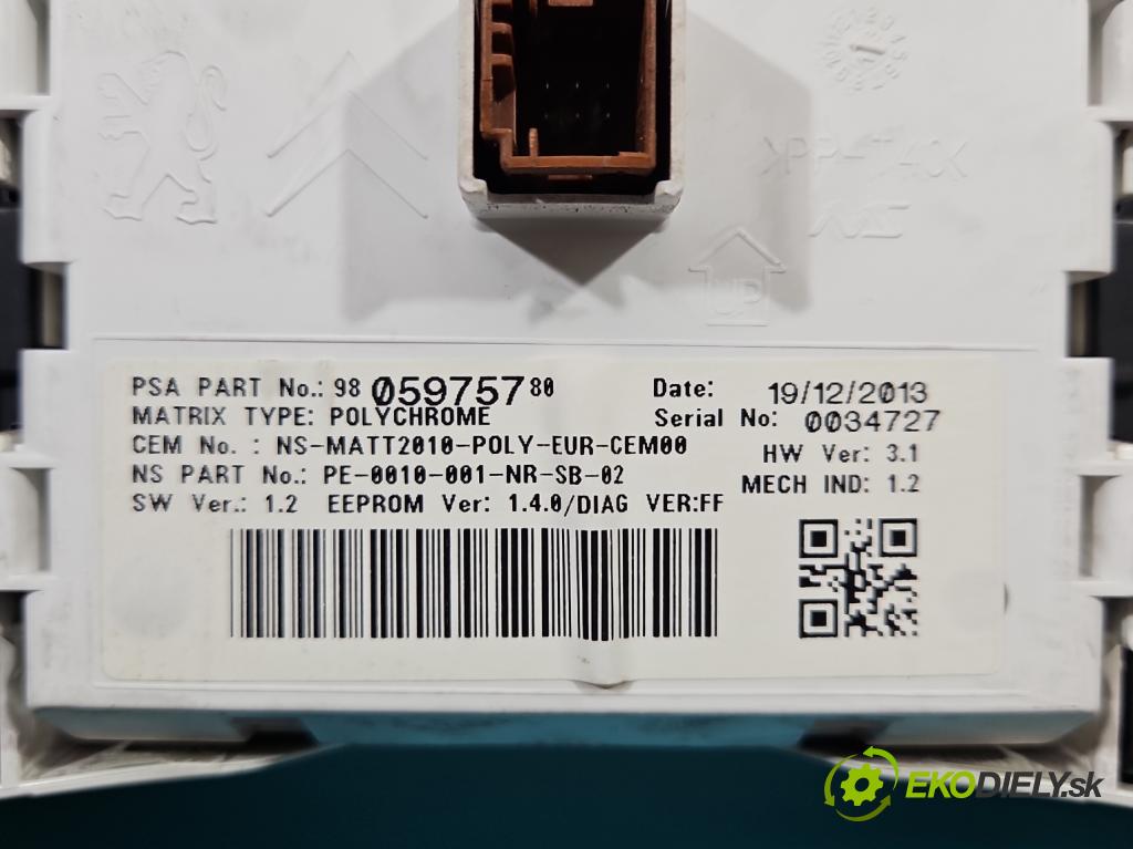Peugeot 508 2010-2018 2.0 hdi 140 HP manual 103 kW 1997 cm3 5- prístrojovka/ budíky 9805975780 (Prístrojové dosky, displeje)