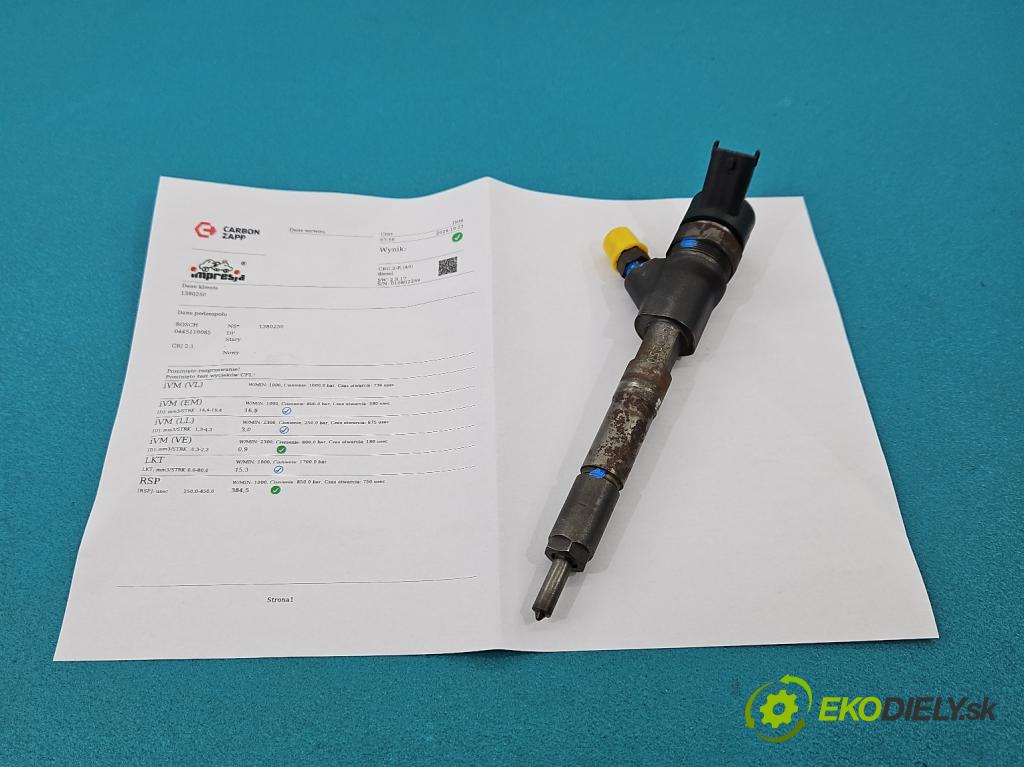 Toyota Yaris I 1999-2005 1.4 D4D 75 hp manual 55 kW 1364 cm3 5- vstřikovač 0445110085 (Vstřikovač paliva)