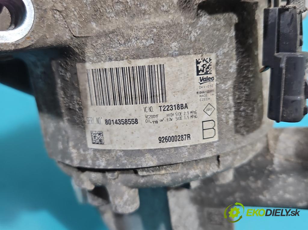 Dacia Sandero II 2012-2020 1.0 12V SCe 73 hp manual 54 kW 999 cm3 5- Kompresor: klíma 926000287R (Kompresory)