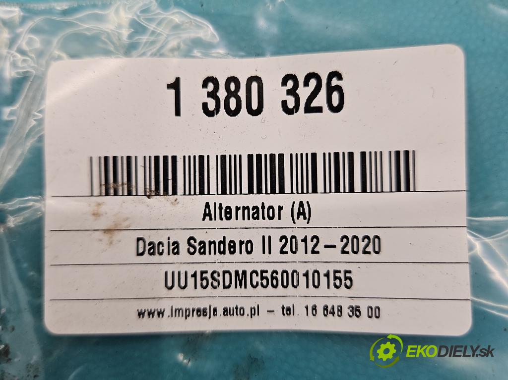 Dacia Sandero II 2012-2020 1.0 12V SCe 73 hp manual 54 kW 999 cm3 5- Alternator 231007582R (Alternátory)