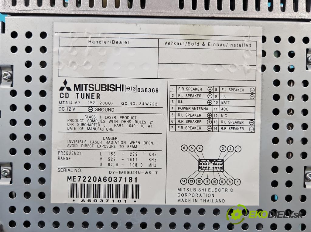 Mitsubishi Colt Z30 VI 2004-2012 1.3 16V 95 HP manual 70 kW 1332 cm3 5- Radio originál MZ314167