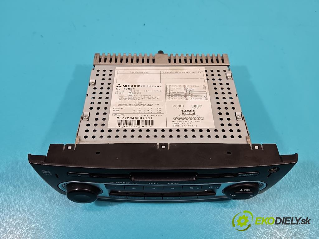 Mitsubishi Colt Z30 VI 2004-2012 1.3 16V 95 HP manual 70 kW 1332 cm3 5- Radio originál MZ314167