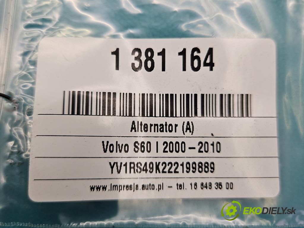 Volvo S60 I 2000-2010 2.0 T 179KM manual 132 kW 1984 cm3 4- Alternator 8622786 (Alternátory)