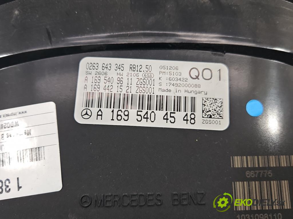 Mercedes B W245 2005-2011 2.0 cdi 109 HP manual 80 kW 1992 cm3 5- prístrojovka/ budíky A1695404548 (Prístrojové dosky, displeje)