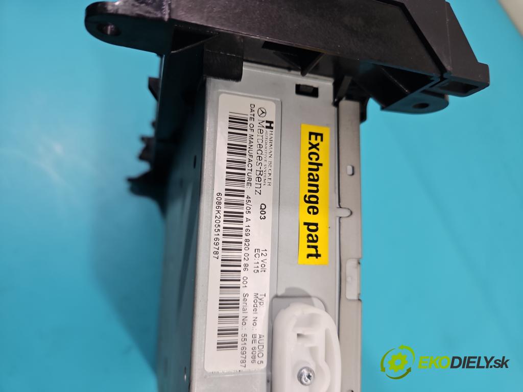 Mercedes B W245 2005-2011 2.0 cdi 109 HP manual 80 kW 1992 cm3 5- Radio originál A1698200286