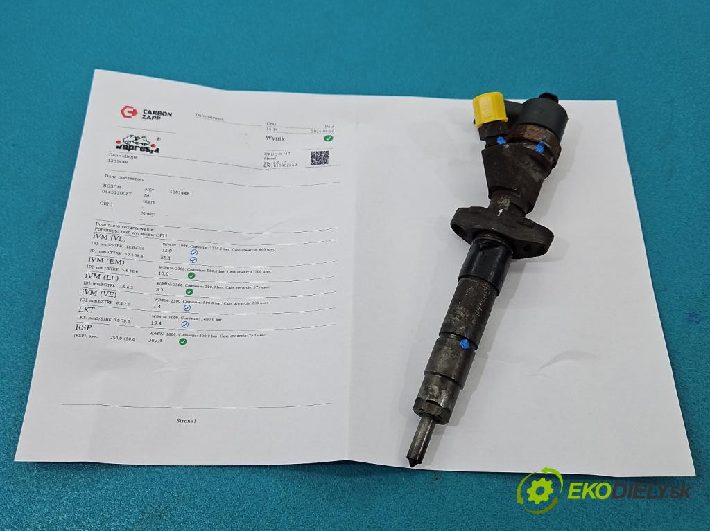 Opel Vivaro 2001-2014 2.5 cdti 135 HP manual 99 kW 2463 cm3 5- vstrek 0445110087 (Vstrekovače)