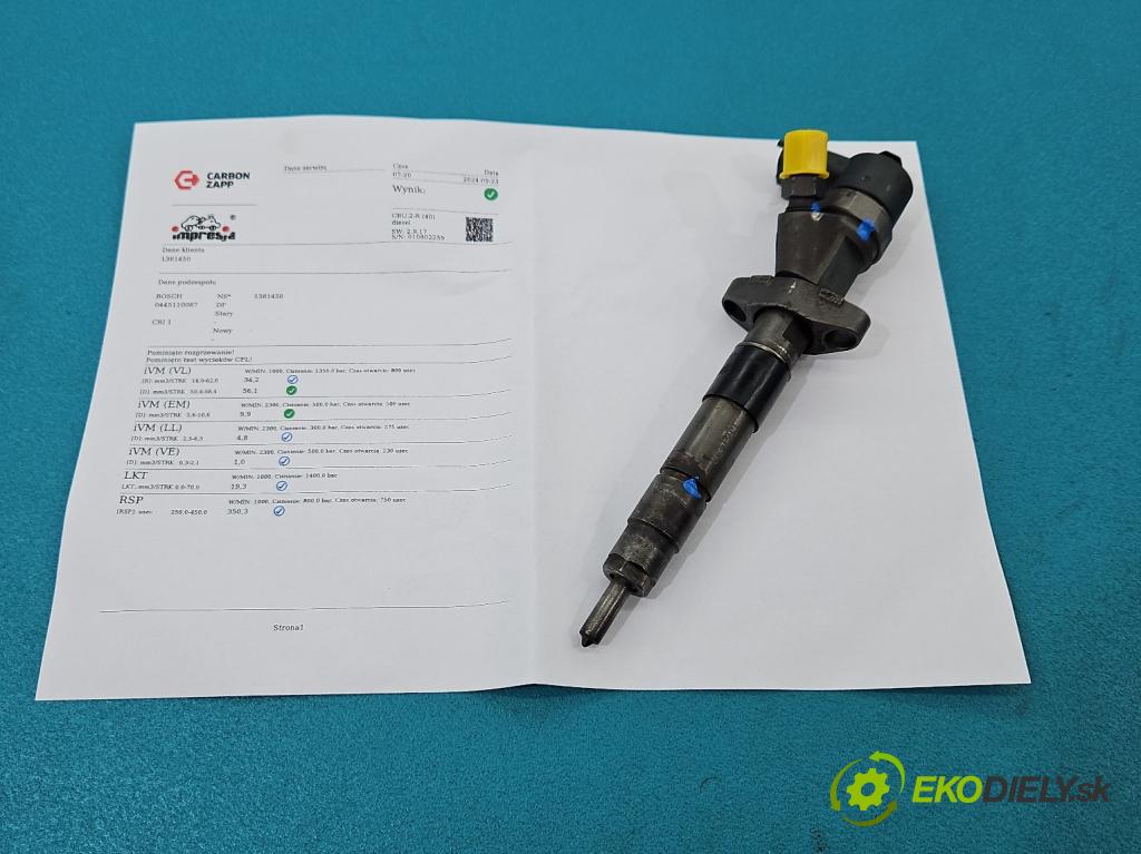 Opel Vivaro 2001-2014 2.5 cdti 135 HP manual 99 kW 2463 cm3 5- vstrek 0445110087 (Vstrekovače)