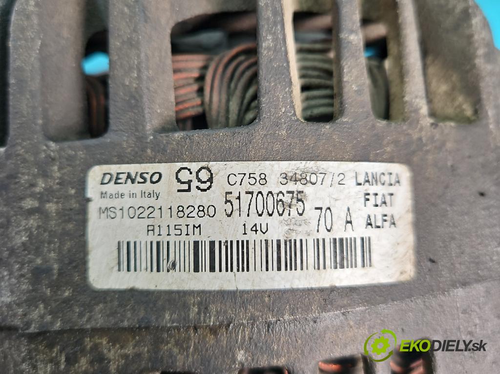 Fiat Doblo I 2001-2010 1.4 8V 77 HP manual 57 kW 1368 cm3 5- Alternator 51700675 (Alternátory)