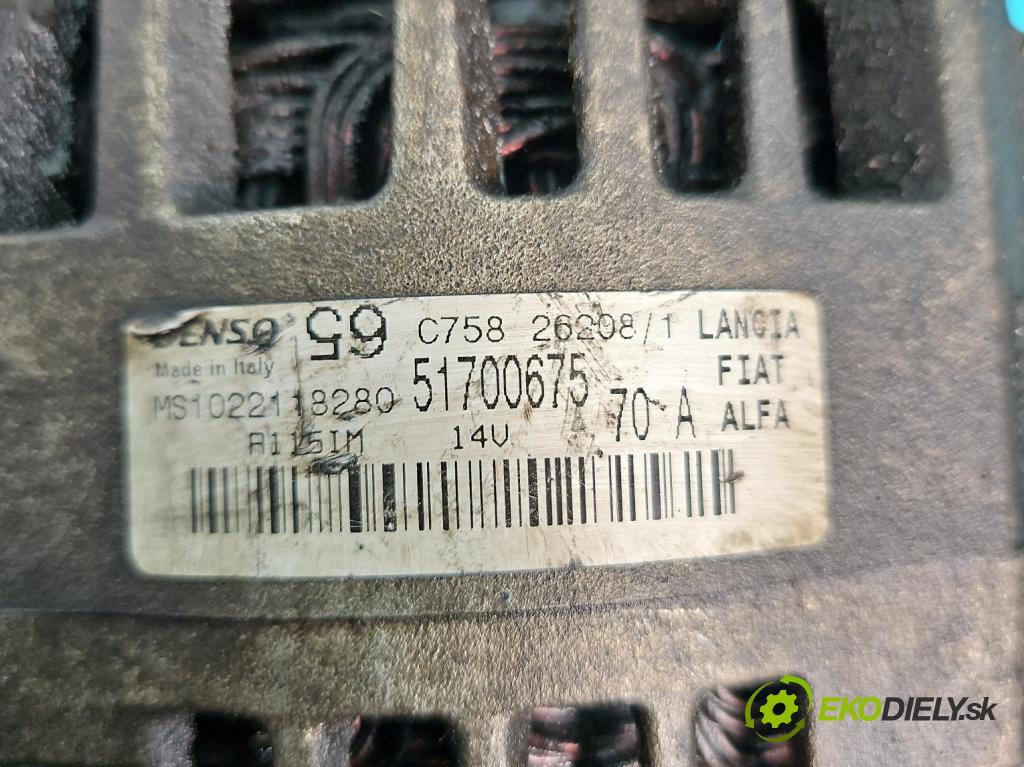Fiat Punto Grande 1.4 77 HP manual 57 kW 1368 cm3 5- Alternator 51700675 (Alternátory)