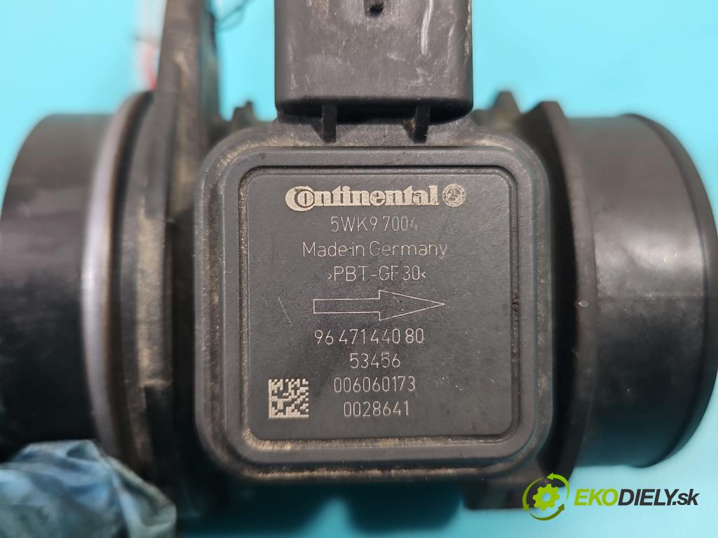 Citroen C3 I 2002-2009 1.4 hdi 68 HP manual 50 kW 1398 cm3 5- průtokoměr: 9647144080 (Váhy vzduchu)