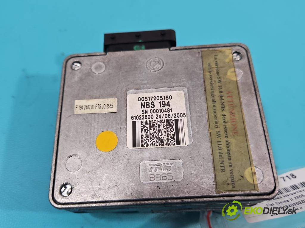 Fiat Croma II 2005-2010 1.9 jtd 120 HP manual 88 kW 1910 cm3 5- Blokáda: řízení: 00517205180 (Ostatné)